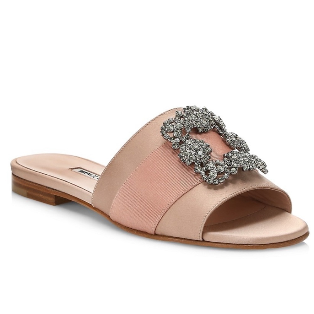 NEW Manolo Blahnik
Martamod Embellished Satin Mules